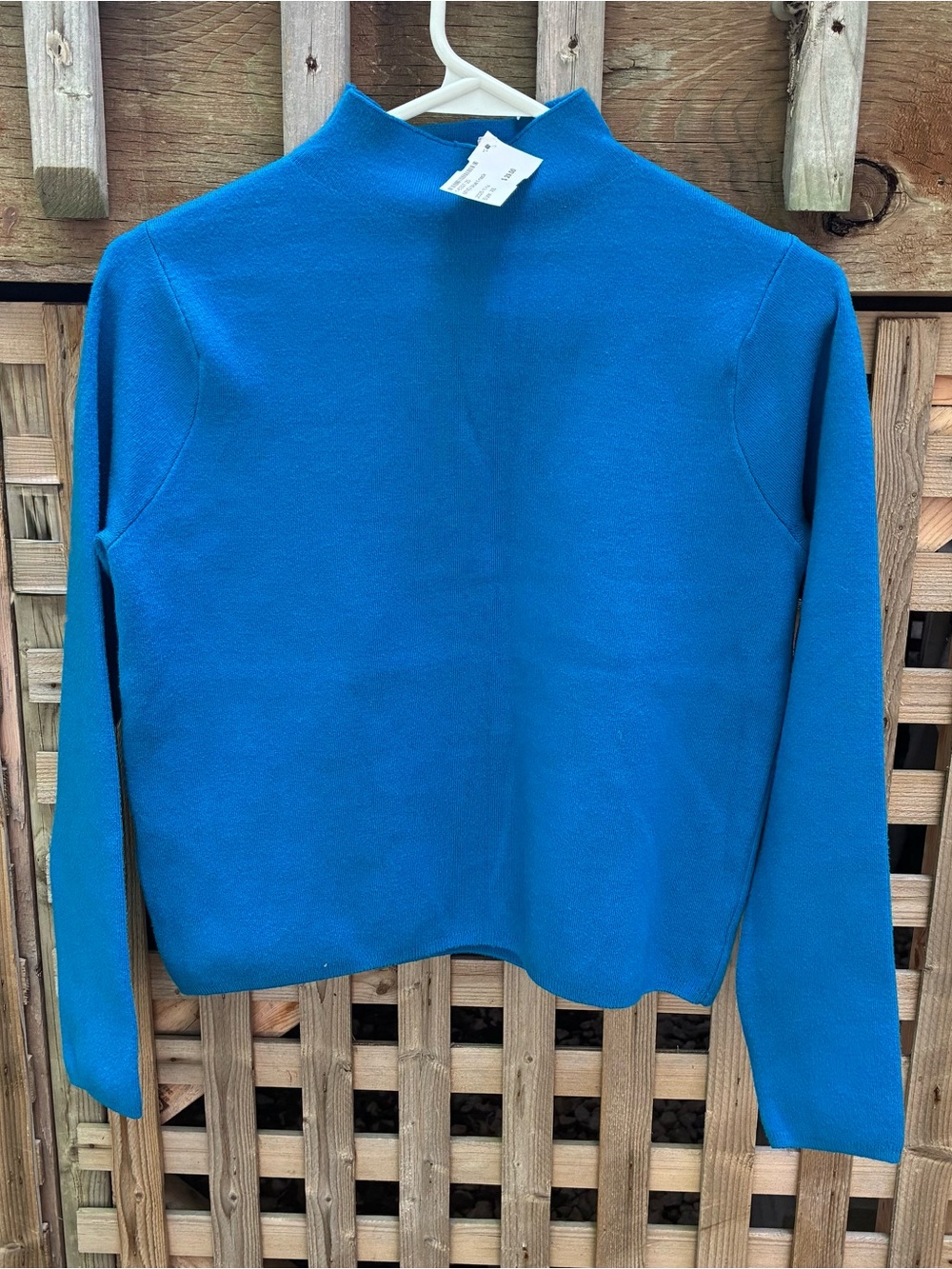 Teal Blue Mock Neck Sweater